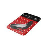 Black High Heels Red White Polka Dot Pattern Badmat (Gekanteld)