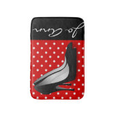 Black High Heels Red White Polka Dot Pattern Badmat (Voorkant Verticaal)