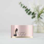 Black High Heels Roos Gold Visitekaartje (Staand voorkant)