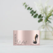 Black High Heels Roos Gold Visitekaartje (Staand voorkant)