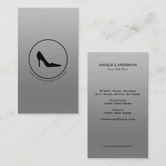 Black High Hiel Silver Visitekaartje (Voorkant / Achterkant)