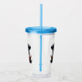 Black Highland Cow Reading A Book Acryl Drinkbeker (Rechts)