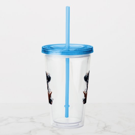 Black Highland Cow Reading A Book Acryl Drinkbeker (Rechts)