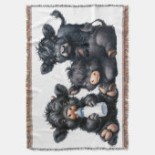 Black Highland Cow Reading A Book Deken (Voorkant Verticaal)