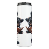 Black Highland Cow Reading A Book Thermosbeker (Achterkant)