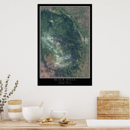 Black Hills National Forest South Dakota Satellite Poster (Keuken)