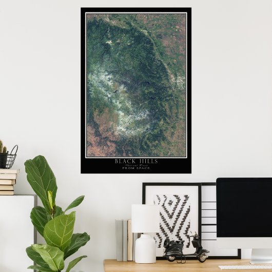 Black Hills National Forest South Dakota Satellite Poster (Thuiskantoor)
