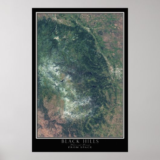 Black Hills National Forest South Dakota Satellite Poster (Voorkant)