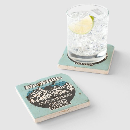 Black Hills National Forest, Zuid-Dakota Stenen Onderzetter (Zijkant)