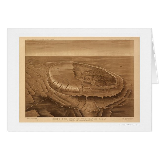 Black Hills of Dakota Birdseye Uitzicht 1880 (Voorkant Horizontaal)