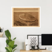 Black Hills of Dakota Birdseye Uitzicht 1880 Poster (Thuiskantoor)