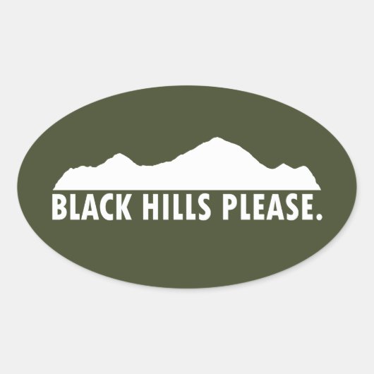 Black Hills Ovale Sticker (Voorkant)