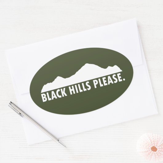 Black Hills Ovale Sticker (Envelop)
