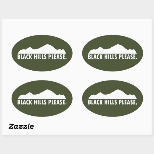 Black Hills Ovale Sticker (Vel)