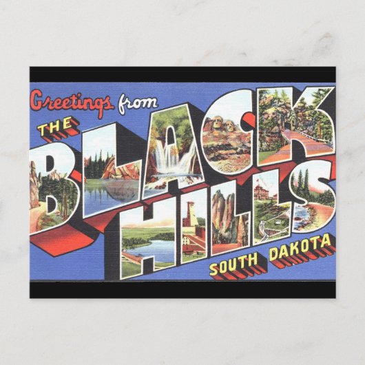 Black Hills South Dakota Oude Ansichtkaart Briefkaart (Voorkant)