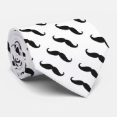 Black Hipster Mustaches Stropdas (Opgerold)