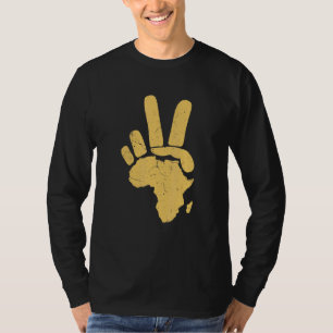 Black Histor van de Afrikaanse continentale Vredes T-shirt