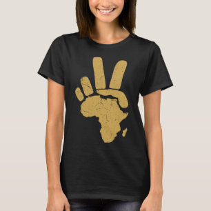 Black Histor van de Afrikaanse continentale Vredes T-shirt
