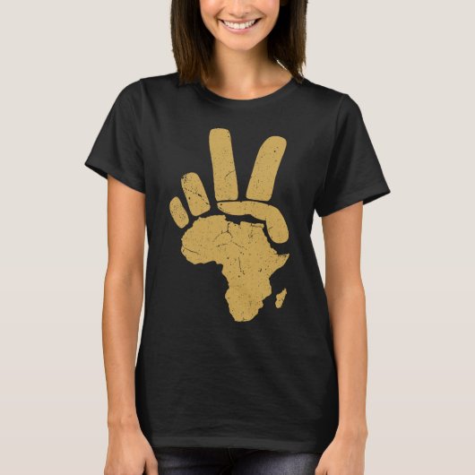 Black Histor van de Afrikaanse continentale Vredes T-shirt (Voorkant)