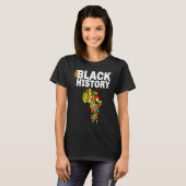 Black History Africa Map African Flag Pride T-shirt (Voorkant volledig)