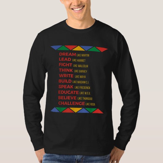 Black History African American Heroes T-shirt (Voorkant)