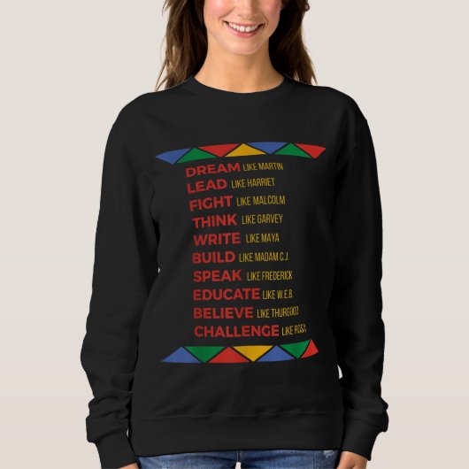 Black History African American Heroes Trui (Voorkant)