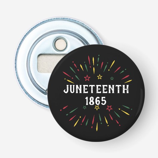 Black History African American Juneteenth 1865 Button Flesopener (Voorkant)