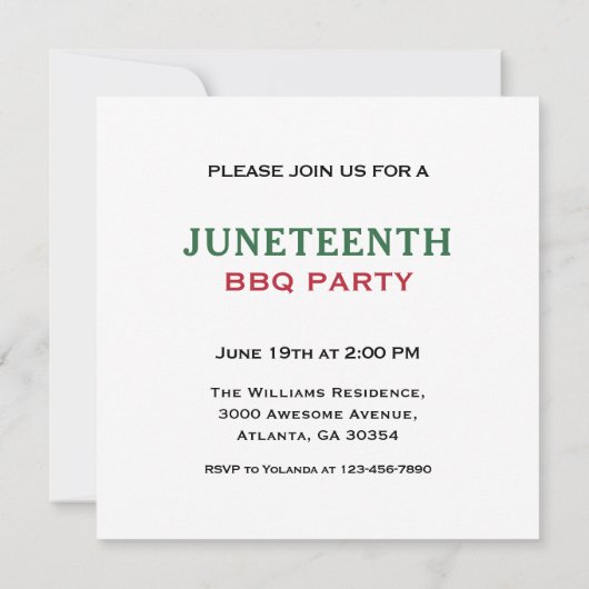 Black History African American Juneteenth 1865 Kaart (Achterkant)