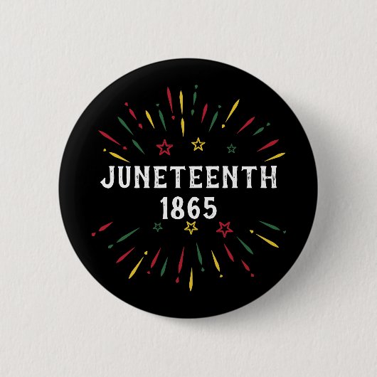 Black History African American Juneteenth 1865 Ronde Button 5,7 Cm (Voorkant)