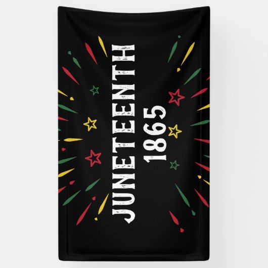 Black History African American Juneteenth 1865 Spandoek (Verticaal)
