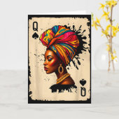 Black History African Melanin Queen Card Proud Gir Kaart (Gele Bloem)