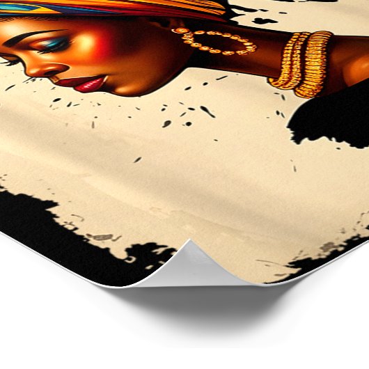 Black History African Melanin Queen Card Proud Gir Poster (Hoek)