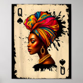 Black History African Melanin Queen Card Proud Gir Poster (Voorkant)