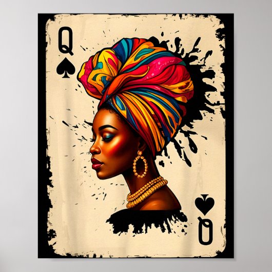 Black History African Melanin Queen Card Proud Gir Poster (Voorkant)