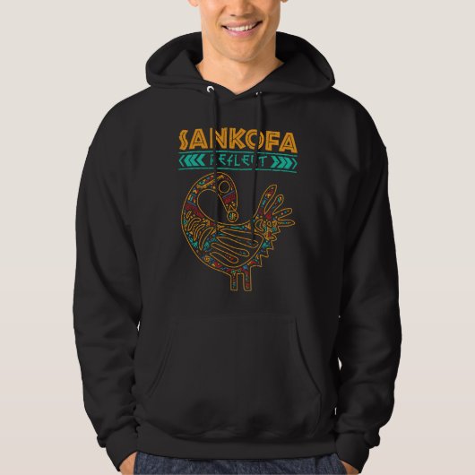 Black History Afrocentric Sankofa Tribal Design Hoodie (Voorkant)