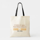 Black History Centenary 1926-2026 Century Legacy Tote Bag (Achterkant)