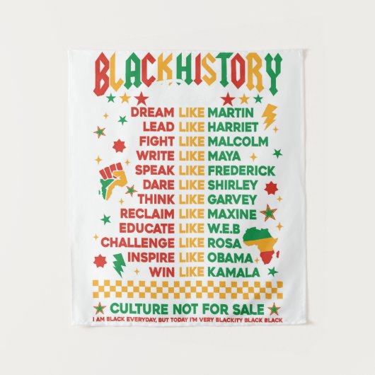 Black History - Doe het zoals Wandkleed (Voorkant)