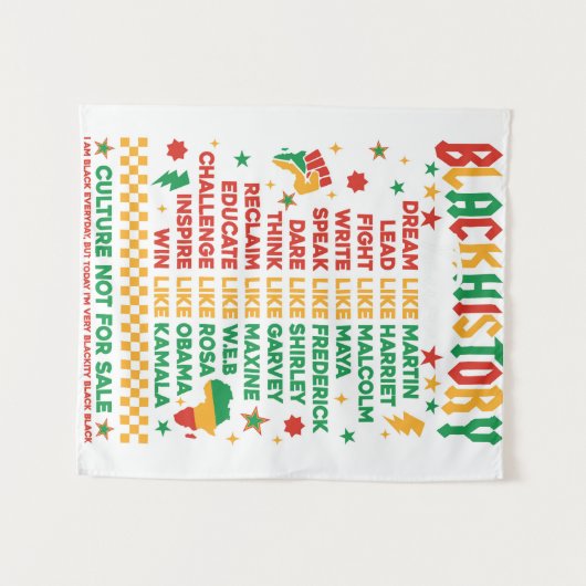 Black History - Doe het zoals Wandkleed (Voorkant (horizontaal))