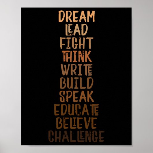 Black History Dream Lead Fight African Pride Manne Poster (Voorkant)