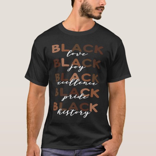 Black History Excellence Pride African Roots BHM B T-shirt (Voorkant)