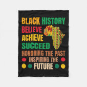 Black History Honing Past Inspirating Future Manne Fleece Deken (Voorkant)