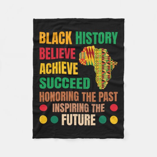 Black History Honing Past Inspirating Future Manne Fleece Deken (Voorkant)