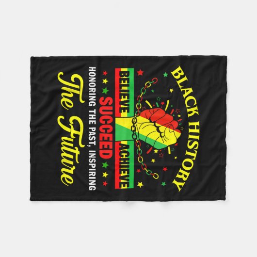 Black History Honing Past Inspirating Future Manne Fleece Deken (Voorkant (Horizontaal))