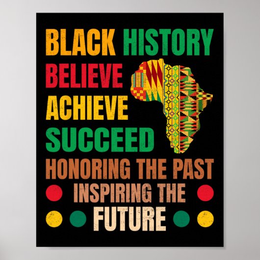 Black History Honing Past Inspirating Future Manne Poster (Voorkant)