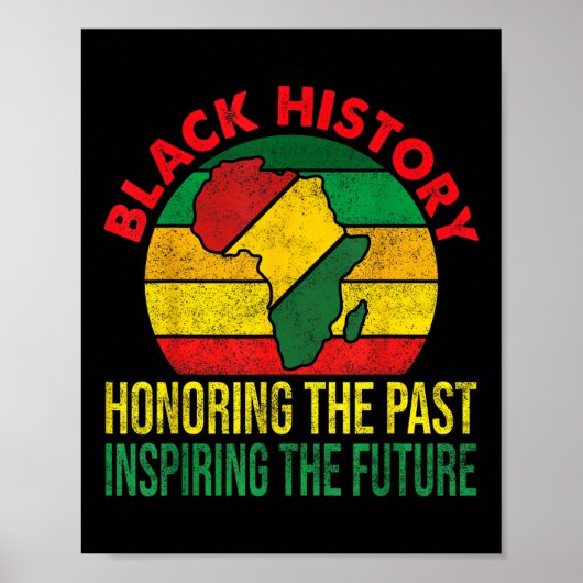 Black History Honing Past Inspirating Future Manne Poster (Voorkant)
