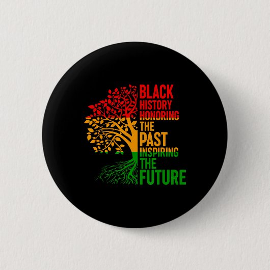 Black History Honing Past Inspirating Future Manne Ronde Button 5,7 Cm (Voorkant)