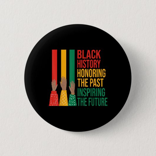 Black History Honing Past Inspirating Future Manne Ronde Button 5,7 Cm (Voorkant)