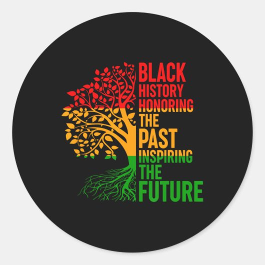 Black History Honing Past Inspirating Future Manne Ronde Sticker (Voorkant)