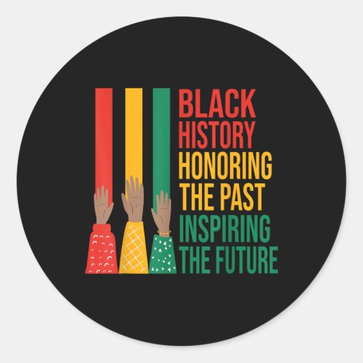 Black History Honing Past Inspirating Future Manne Ronde Sticker (Voorkant)