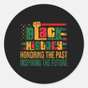 Black History Honing Past Inspirating Future Manne Ronde Sticker